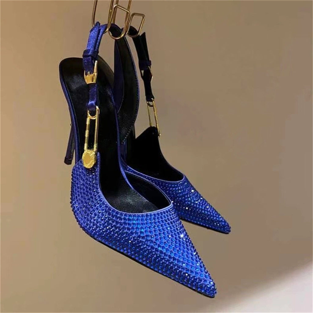 Sparkly Full Diamond Stiletto Heel Sandals - Premiwear.com