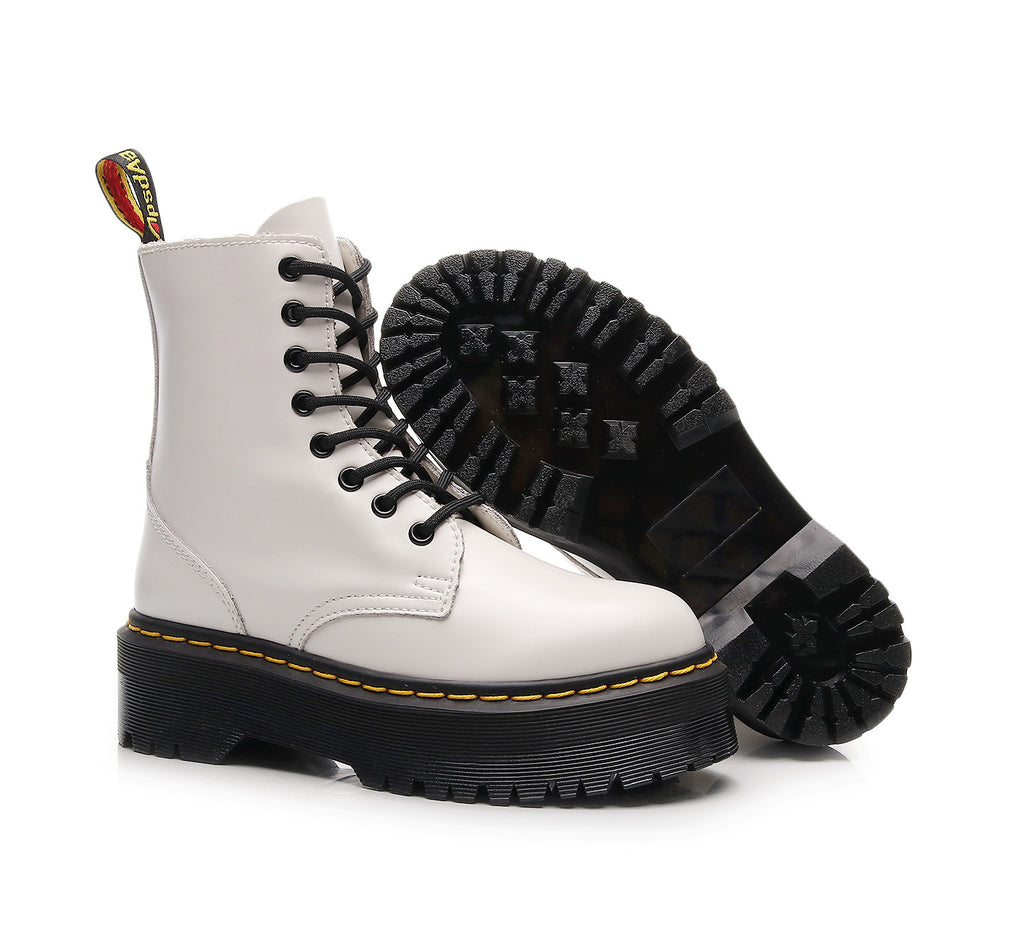 8 Eyelet Lace Up Martin Platform Boots for Mens