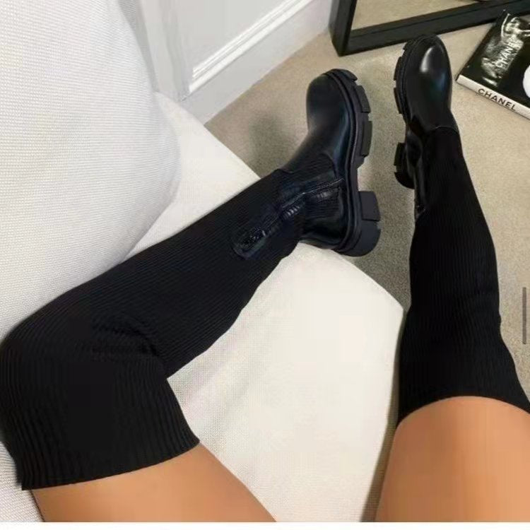 Women's Knit Over The Knee Boots - Premiwear.com
